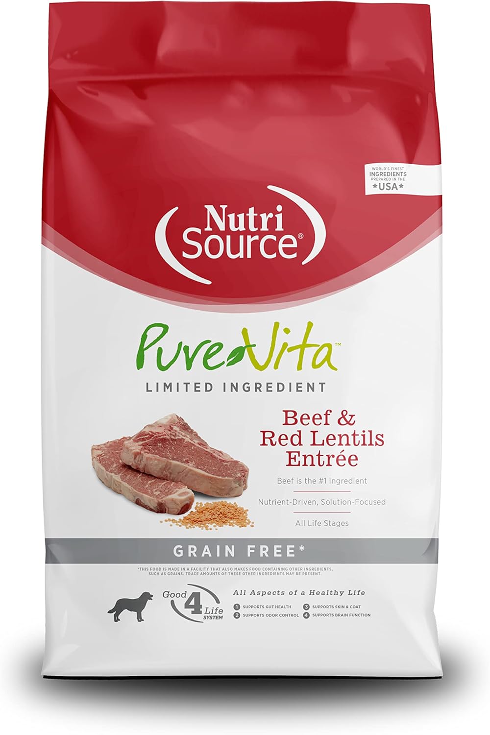 Pure Vita Dog Dry GF Beef  Red Lentil 25LB