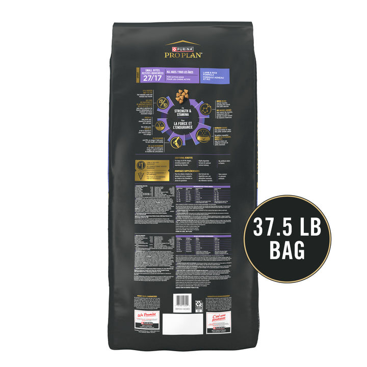 Pro Plan Ages Sport Small Bite 27/17 Lamb Rice Dog 37.5 lb back
