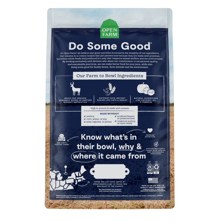 Open Farm Dog Dry New Zealand Venison Ancient Grain 4LB