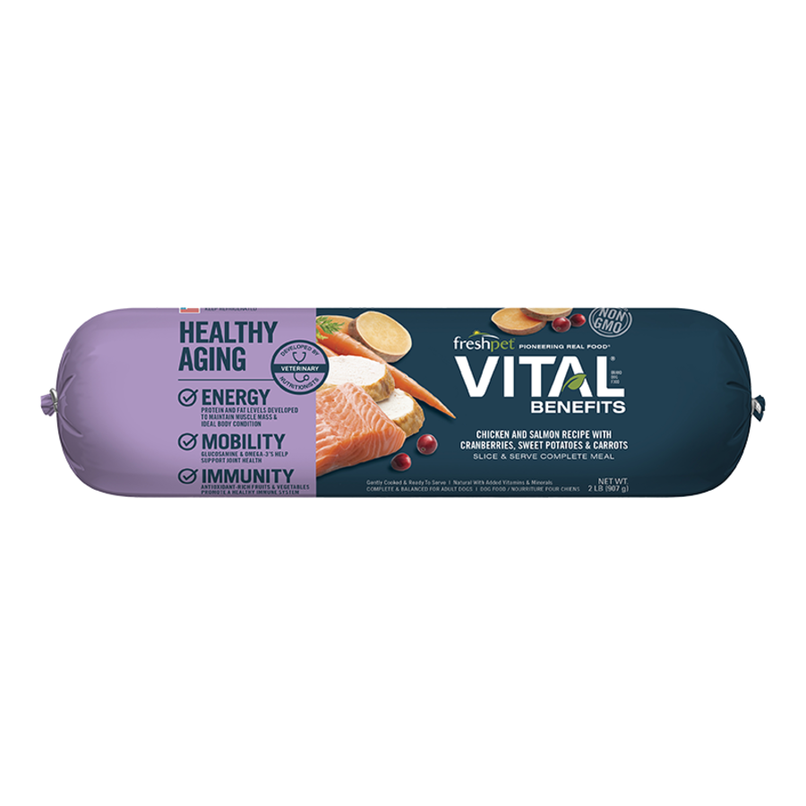 FRESHPET DOG VITAL HEALTHY AGING CHICKEN SALMON 2LBS