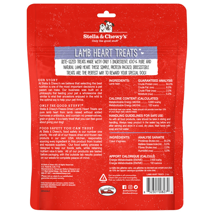 Single Ingredient Treats Lamb Heart - 3 oz