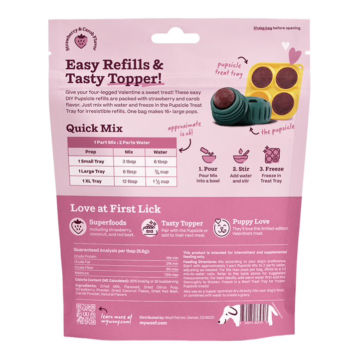 Woof Dog Treat Pupsicle Treat Mix Berry Crush 5.5 oz