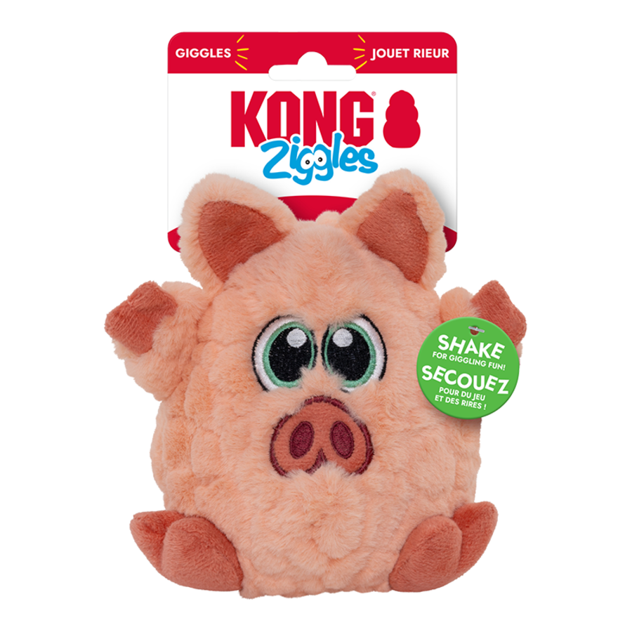 Kong Ziggles Pig Plush Dog Toy Medium