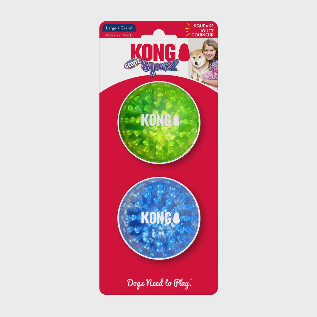 Kong Squeezz Geodz 2pk Assorted Multi Colors Dog Toy