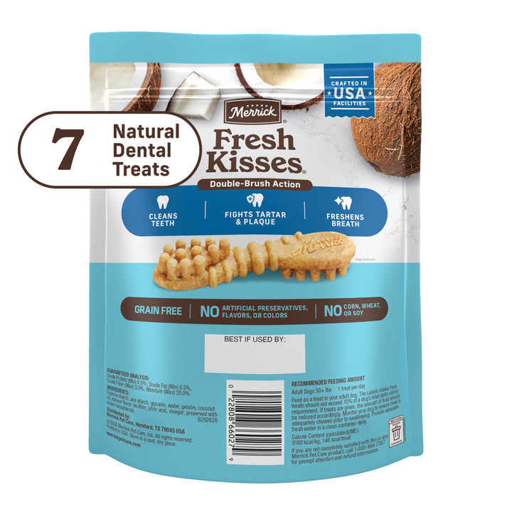 Merrick Fresh Kisses Large Coconut Oil/Botanical 7ct Bag back