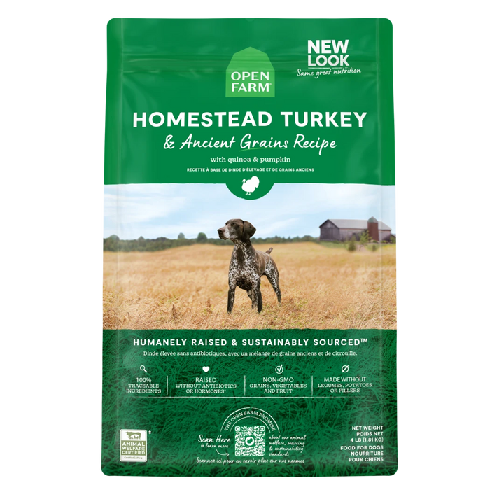 Open Farm Dog Dry Ancient Grain Homestead Turkey 4lb