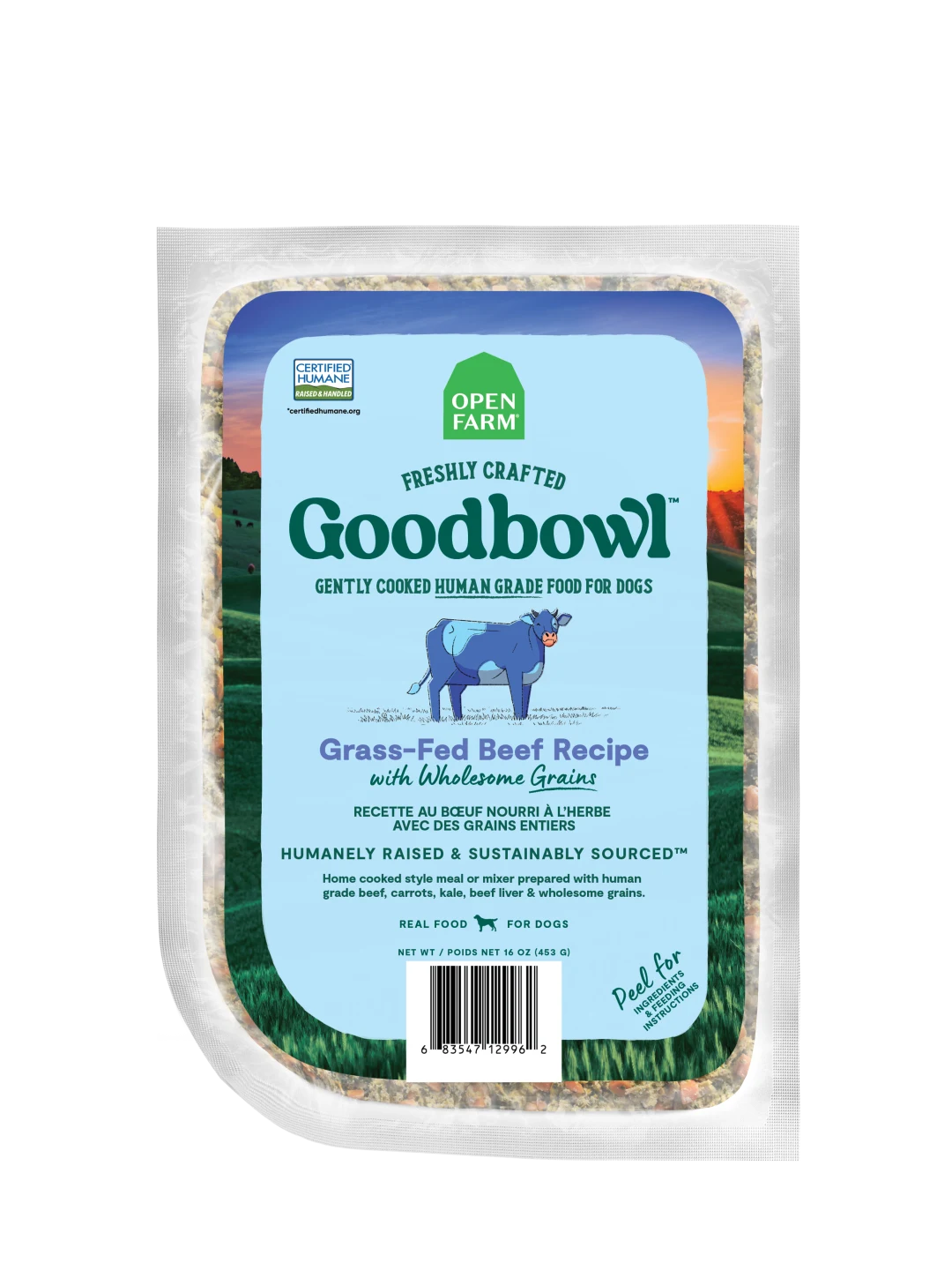 Open Farm Dog Frozen Gently Cooked Goodbowl Beef Grain 16 oz