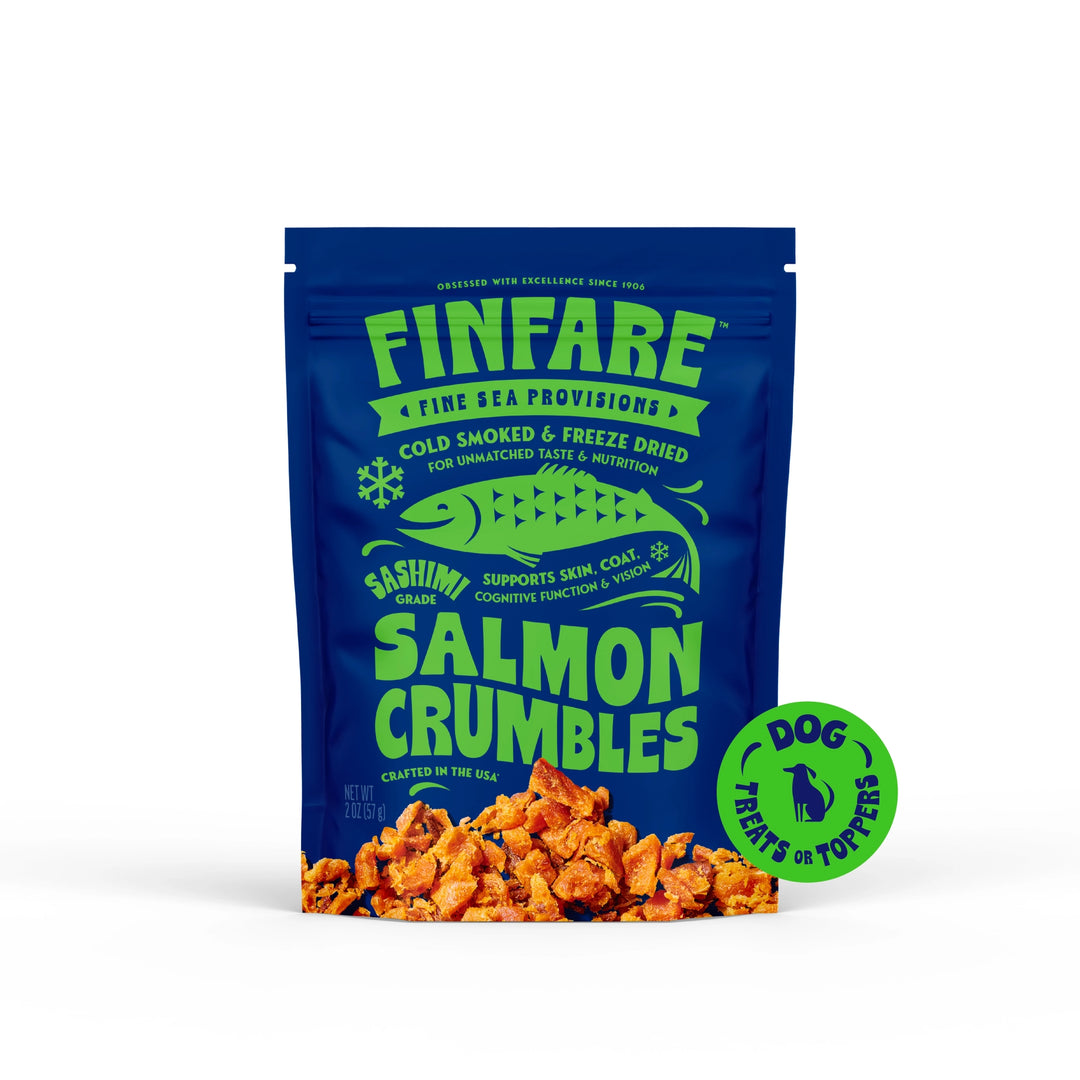 Finfare Dog Freeze Dried Crumbles Treat Topper Smoked Salmon 2oz