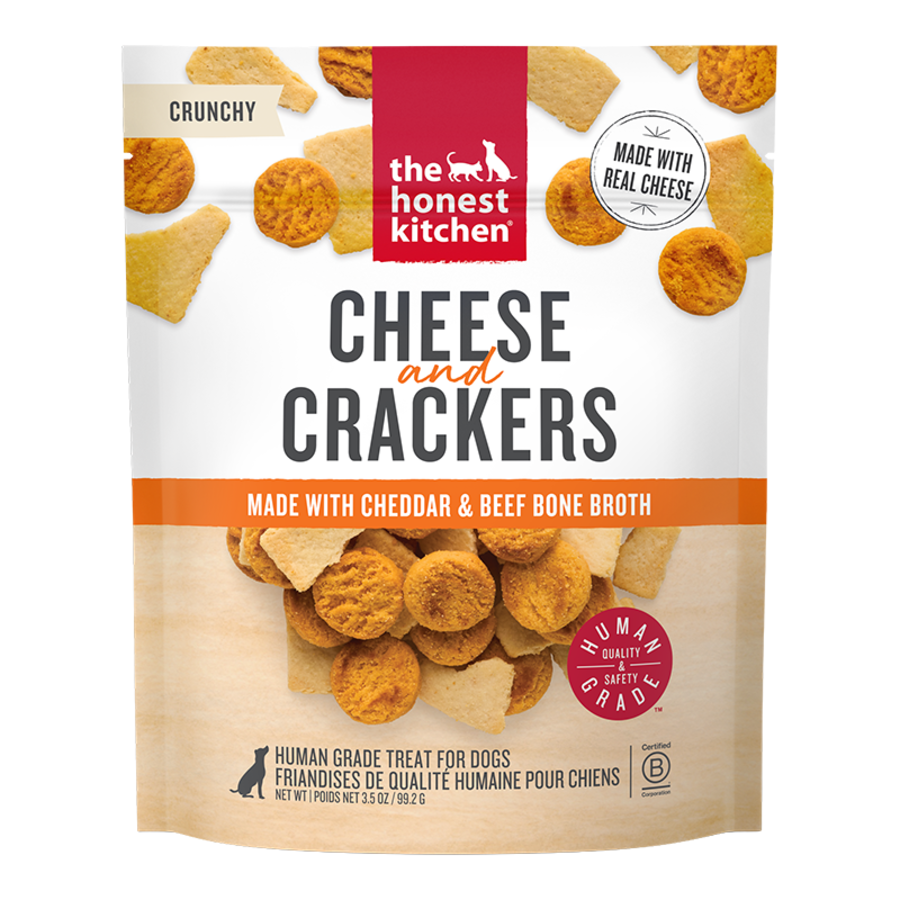 Honest Kitchen Cheddar and Beef Bone Broth Crackers 3.5 oz