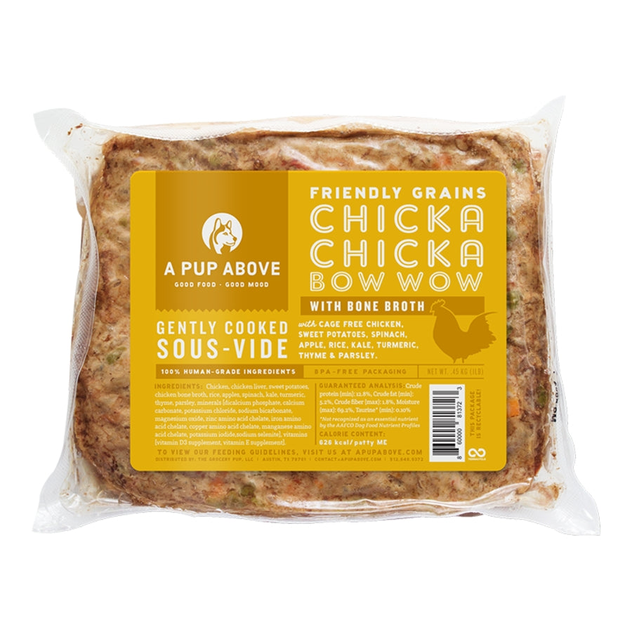 A Pup Above Chicka Chicka Bow Wow Human Grade Frozen 1Lb Patties