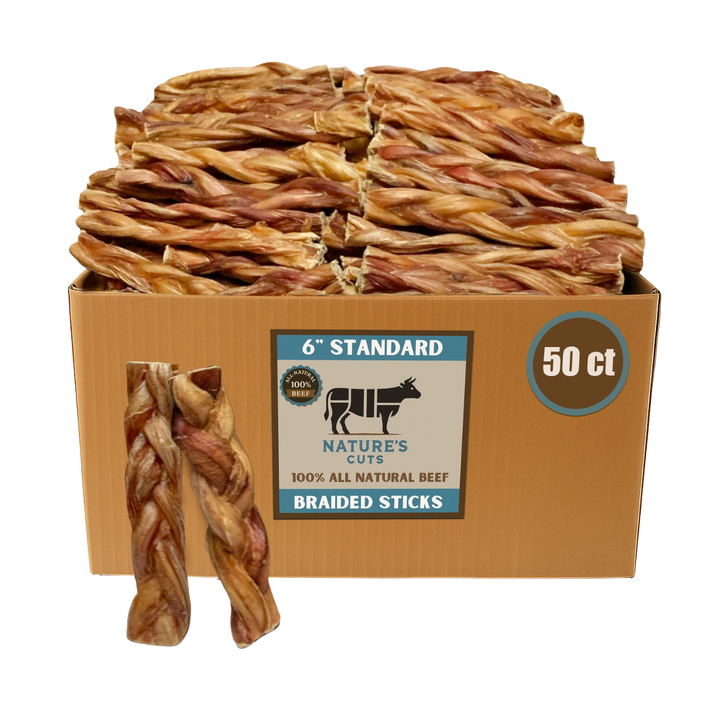 Mighty Chewz 6in Standard Braided Bully Sticks EA
