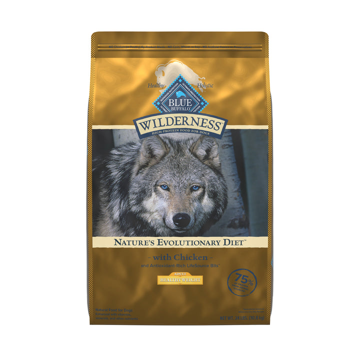 Blue Buffalo Wilderness High Protein Natural Healthy Weight Adult Dry Wholesome Grains Chicken 24 lb bag