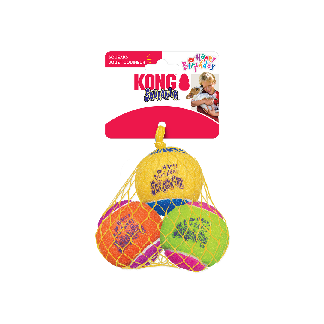 3 Pack Medium Assorted KONG Birthday Fetch Balls