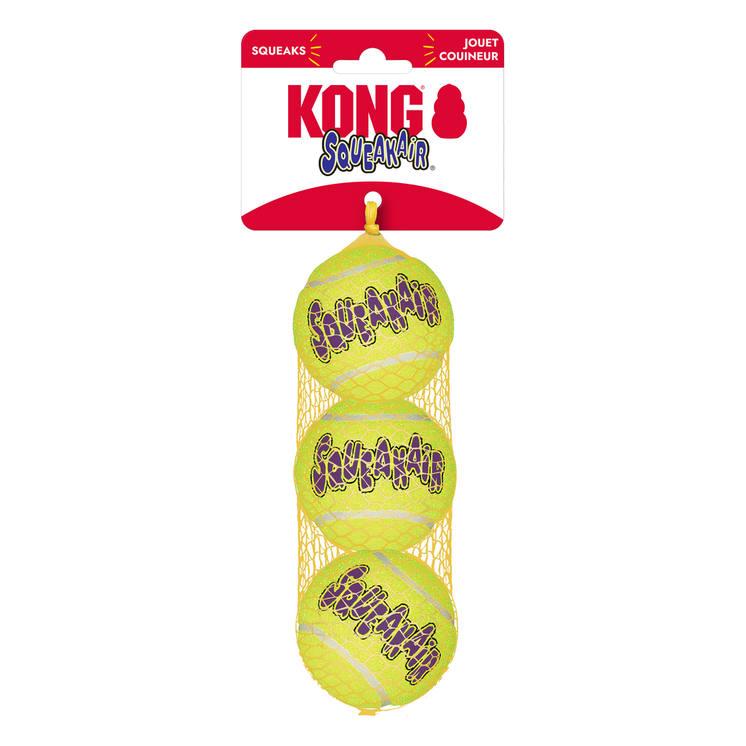 3 Pack Medium Air Kong Squeaker Tennis Balls