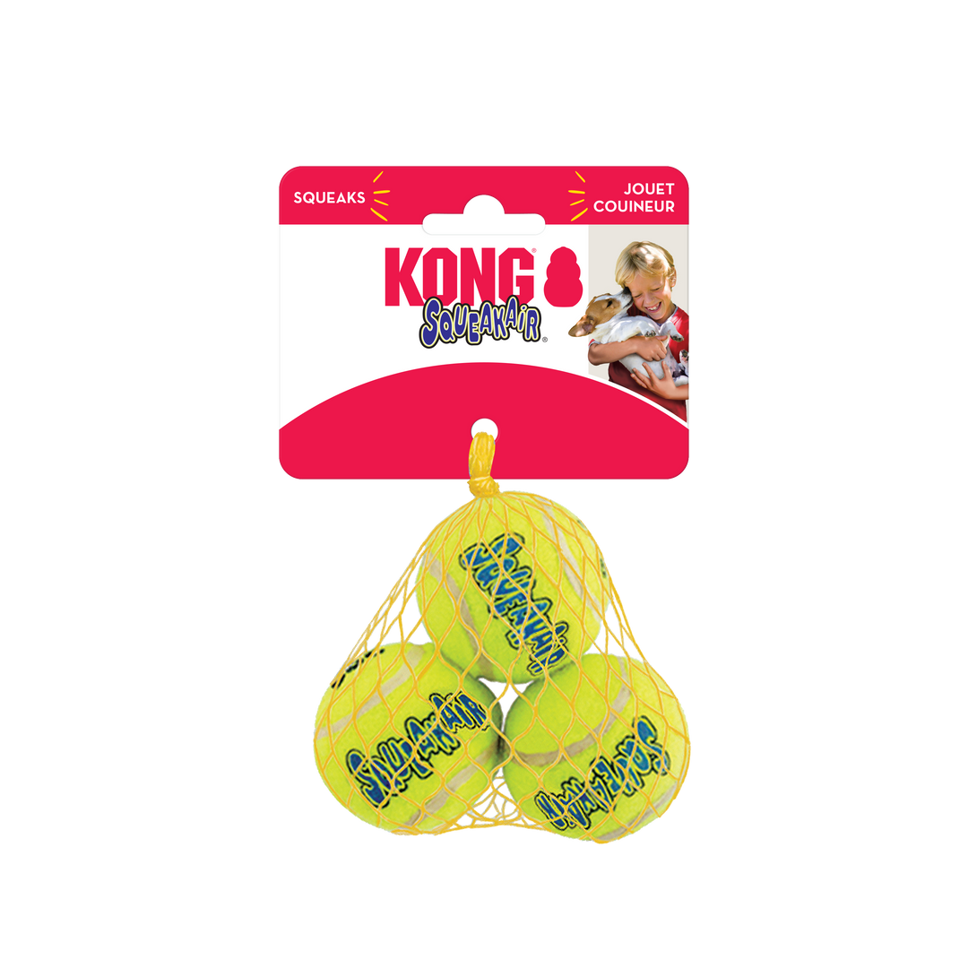Small Air Kong 3 Pack Squeaker Tennis Balls
