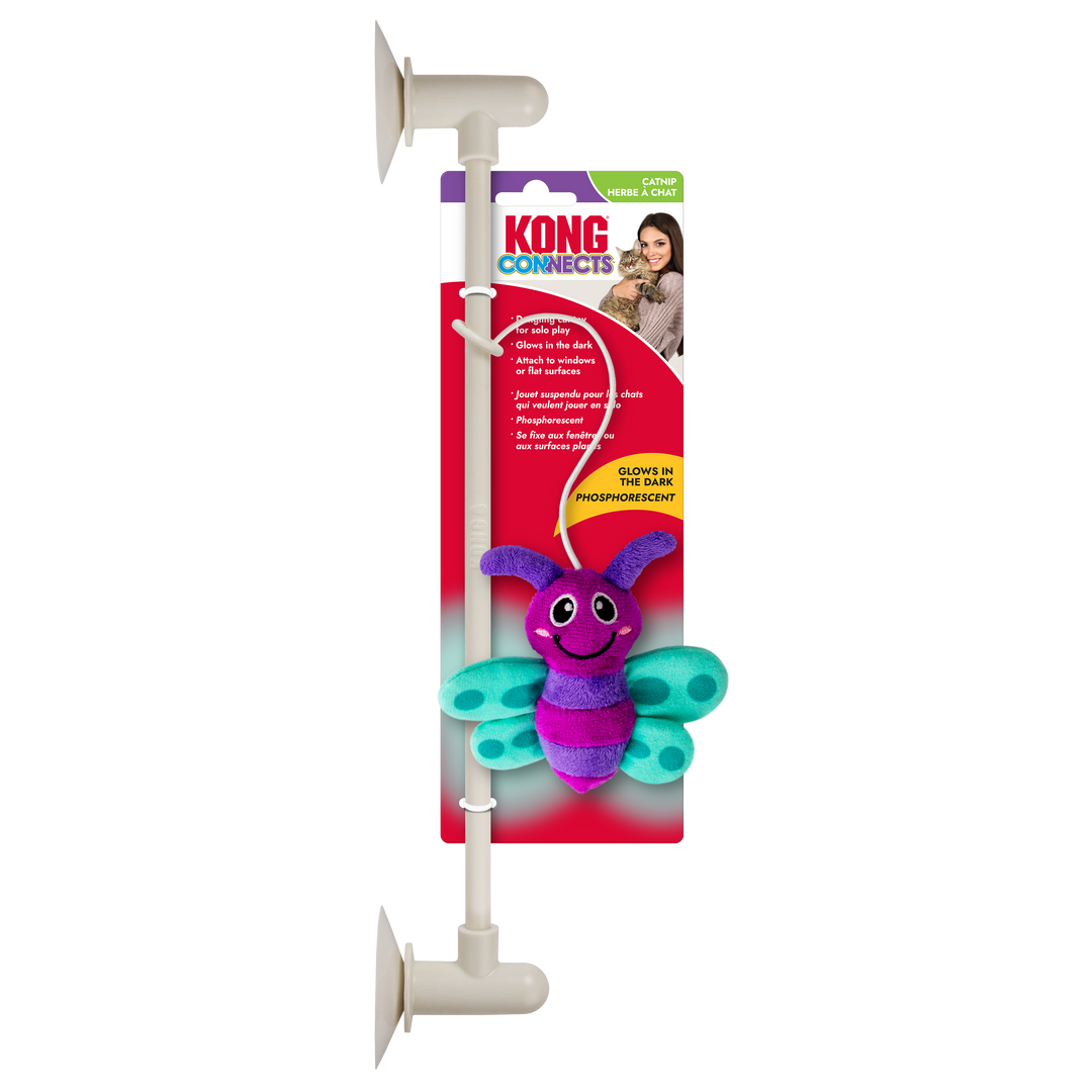 Kong Connects Glow Firefly Cat Toy Purple