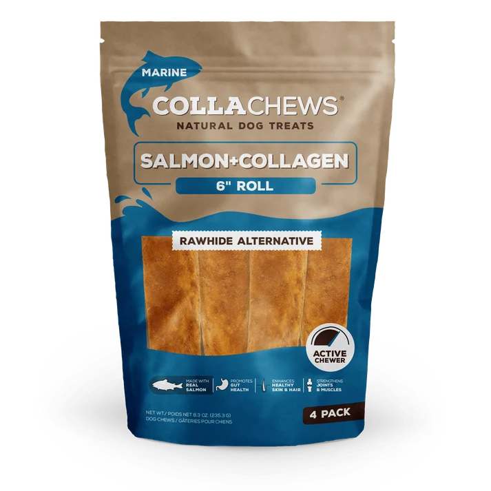 CollaChews 6in Collagen Roll Salmon Flavor