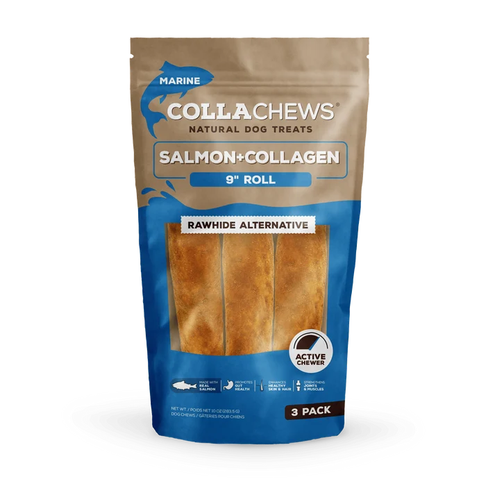 CollaChews 9in Collagen Roll Salmon Flavor