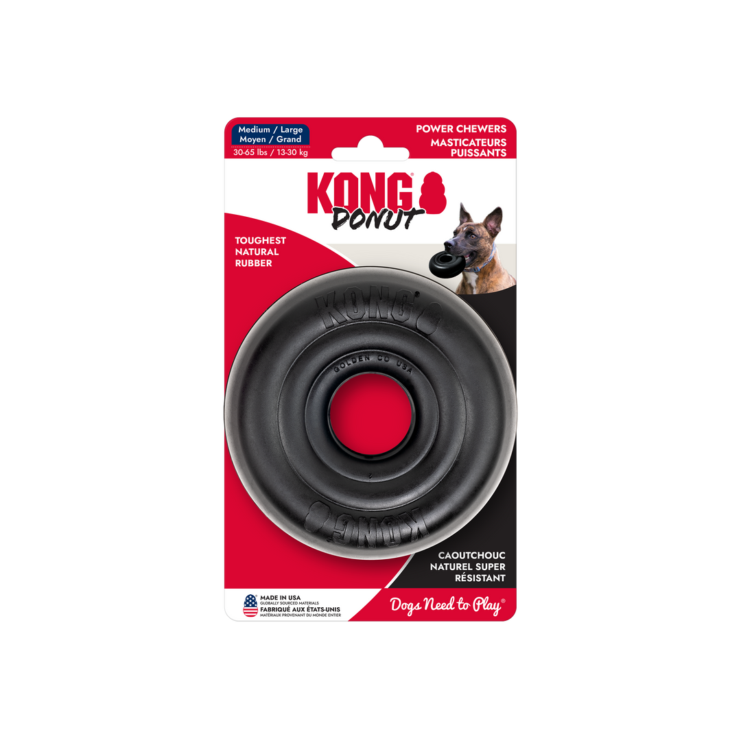 Kong Extreme Donut Dog Toy Black Medium  Large