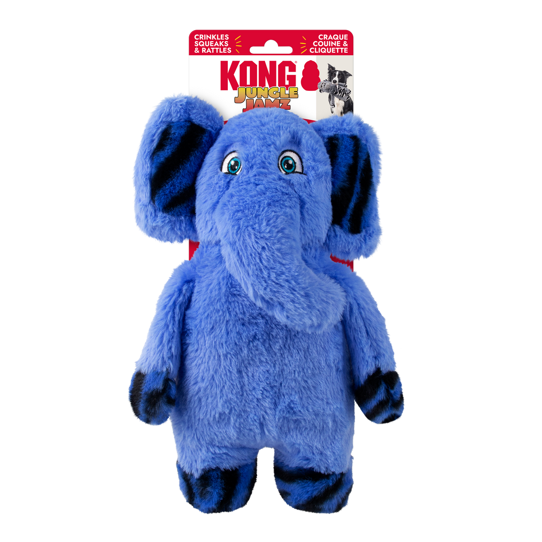 KONG Jungle Jamz Elephant Dog Toy Blue