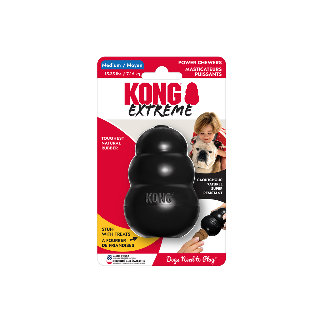Black Xtreme Kong Power Chewers Toy M - 3.5