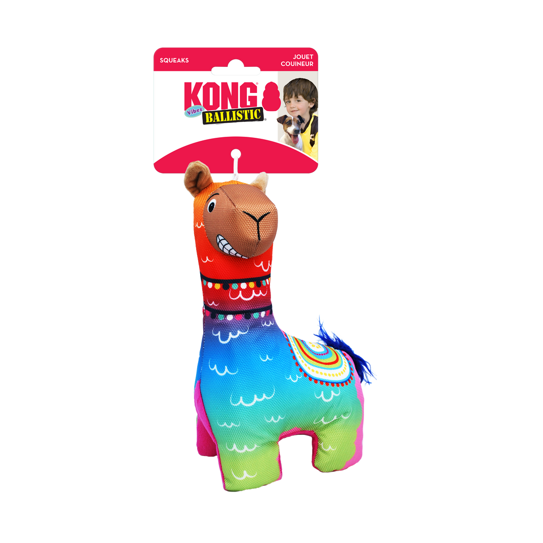Kong Ballistic Vibez Llama Dog Toy Assorted Small / Med