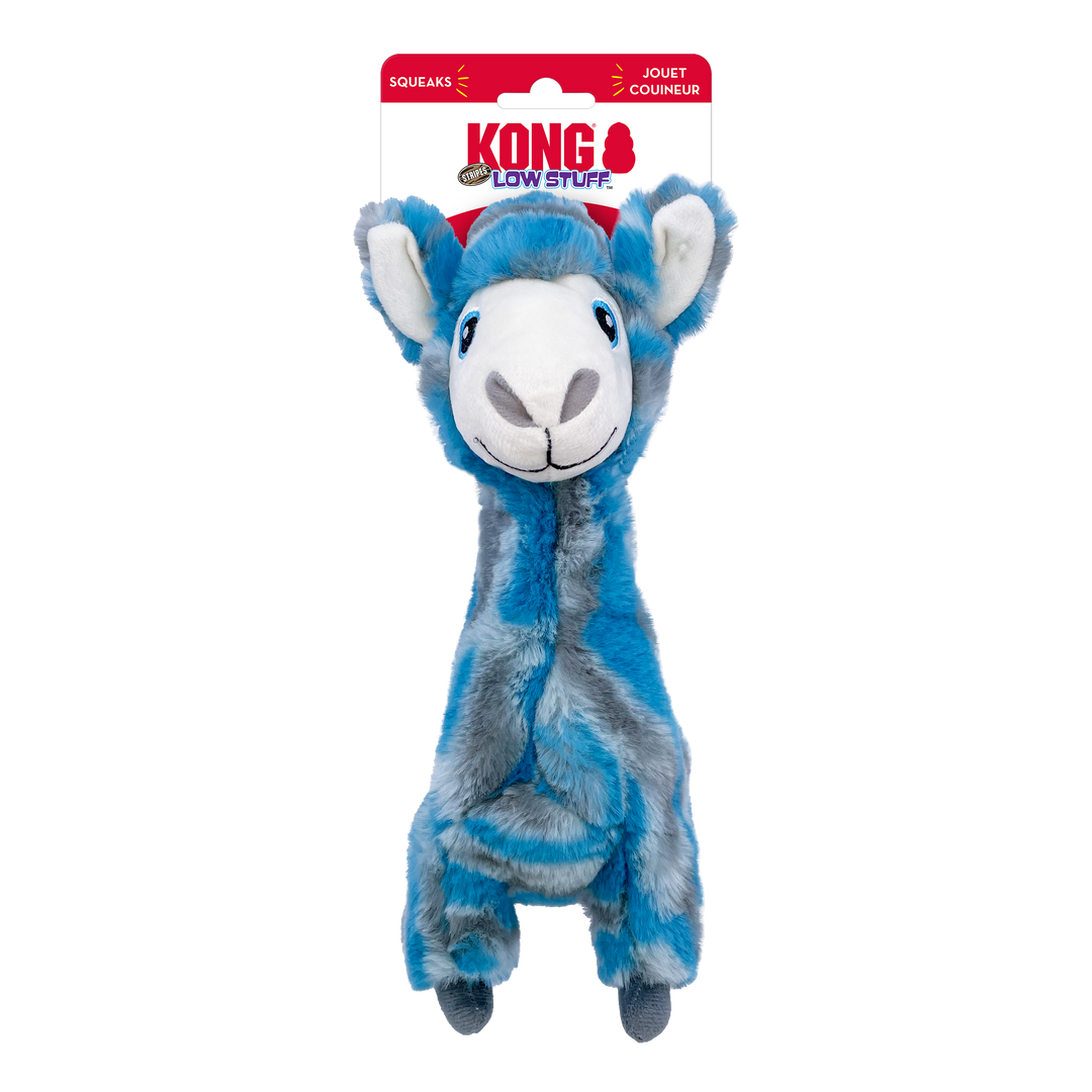 Kong Low Stuff Stripes Llama Plush Dog Toy Medium