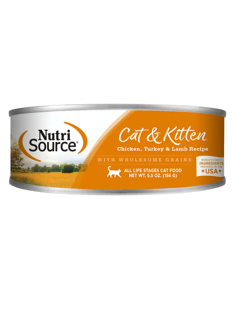 NutriSource Chicken, Turkey and Lamb Wet Cat &amp; Kitten Food 5 oz