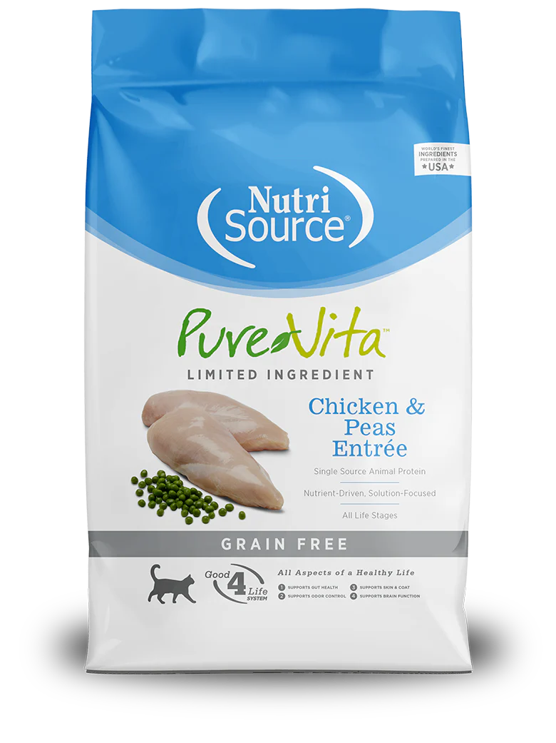 NutriSource PureVita Chicken and Peas Dry Cat Food 4 lbs