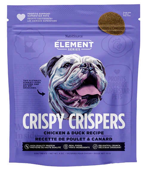NutriSource Element Series Crispy Crispers Chicken and Duck Dog Treats 4 oz