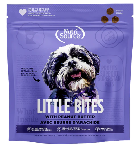 NutriSource Little Bites with Peanut Butter Grain Free Dog Treats 6 oz