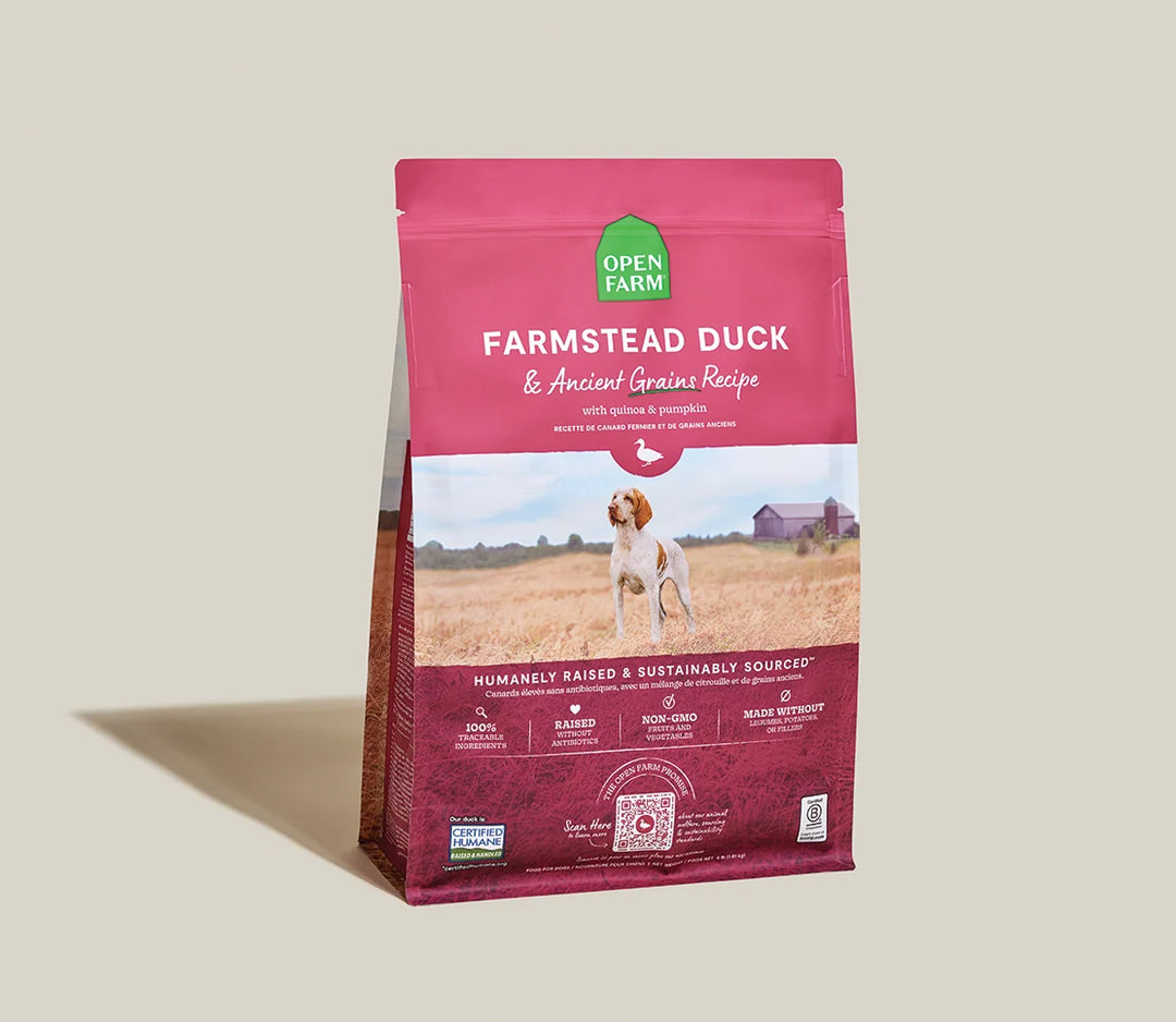 Open Farm Dog Dry Ancient Grain Farmstead Duck 4LB