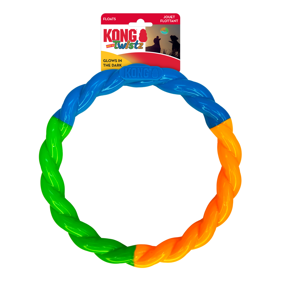 Kong Twistz HighViz Ring Dog Toy Large