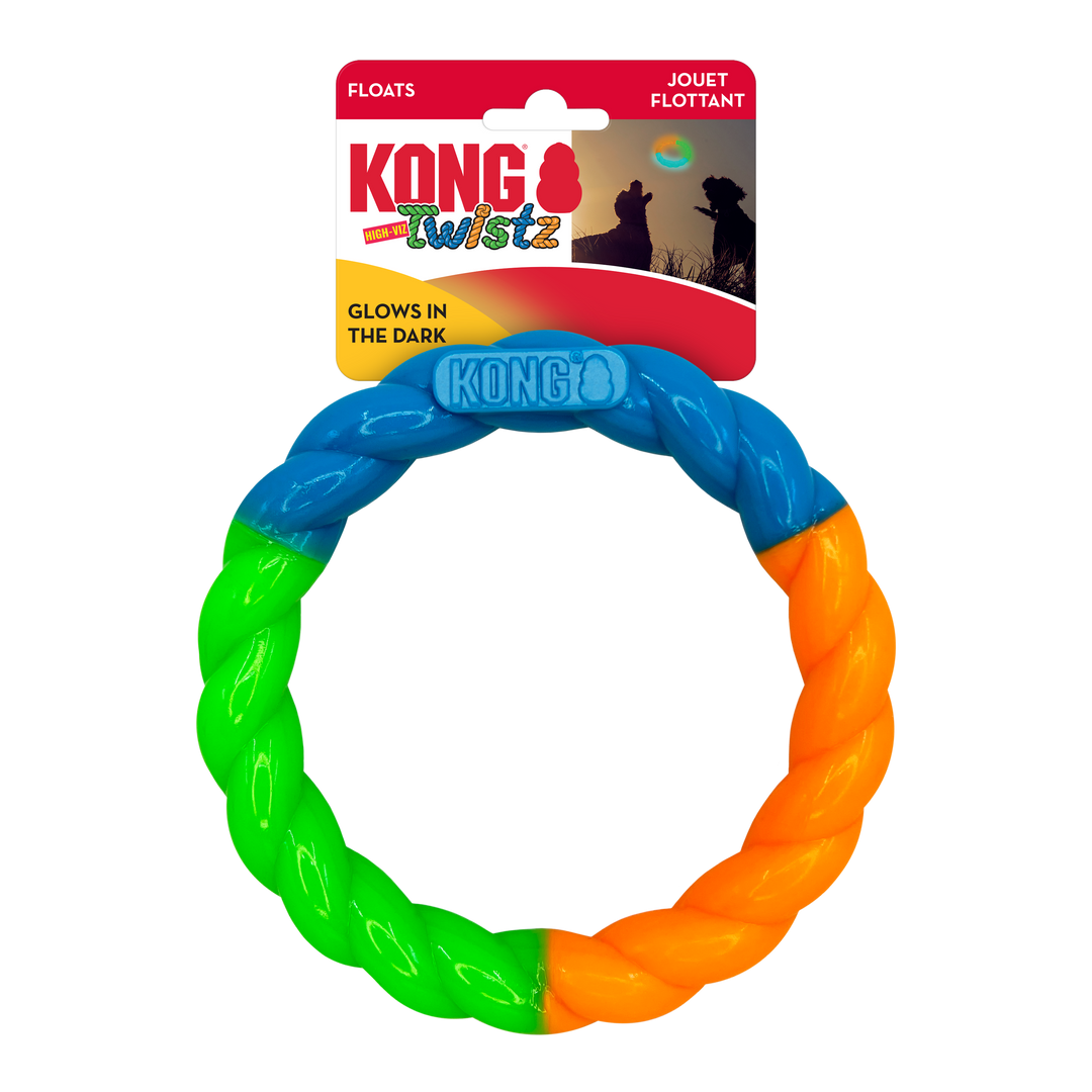 Kong Twistz HighViz Ring Dog Toy Small