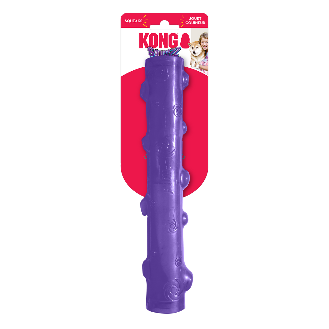 Large Kong Squeezz Squeaker Fetch Stick Dog Toy