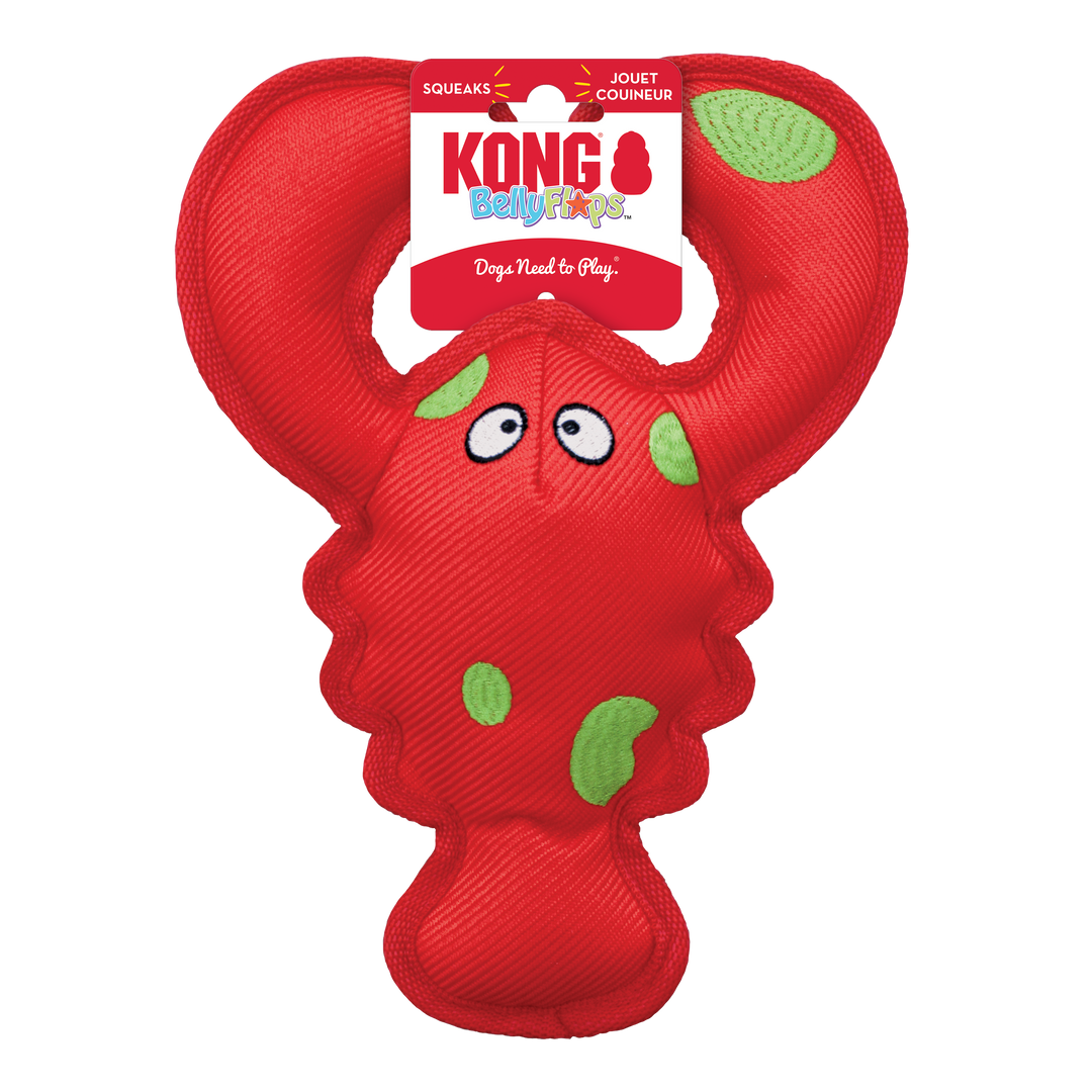 KONG Belly Flops Lobster Dog Toy
