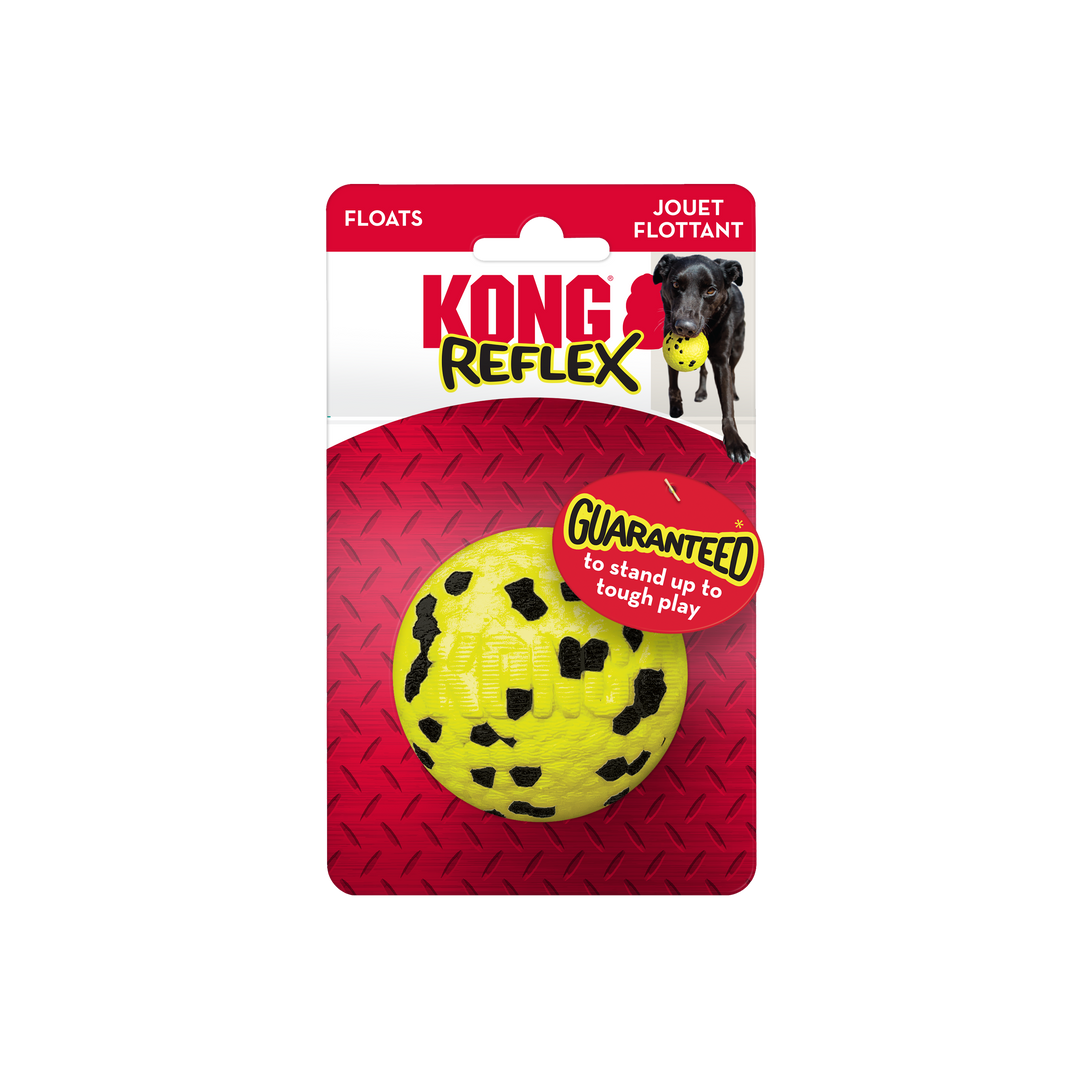 Kong Reflex Ball Lg Dog Toy Yellow