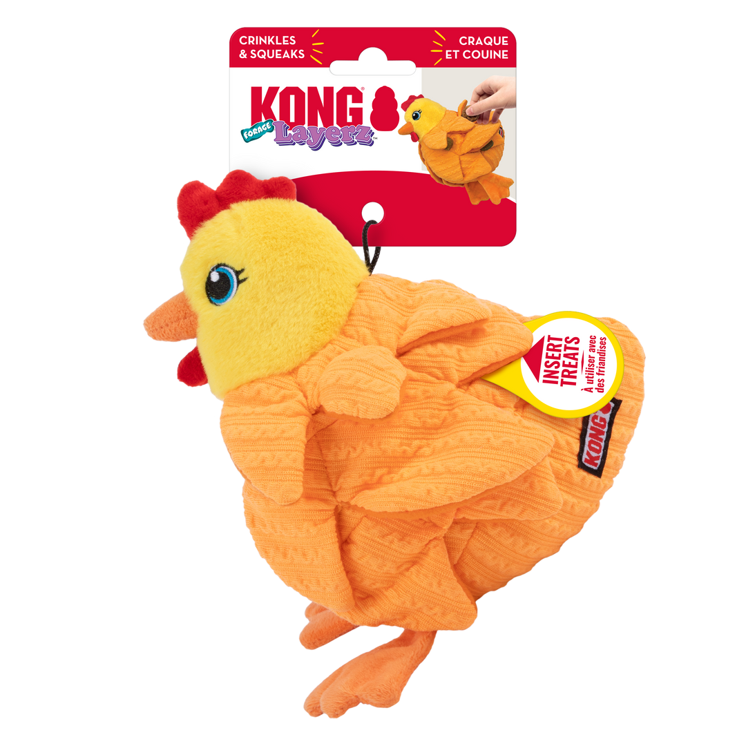 Kong Layerz Forage Hen Dog Toy Medium