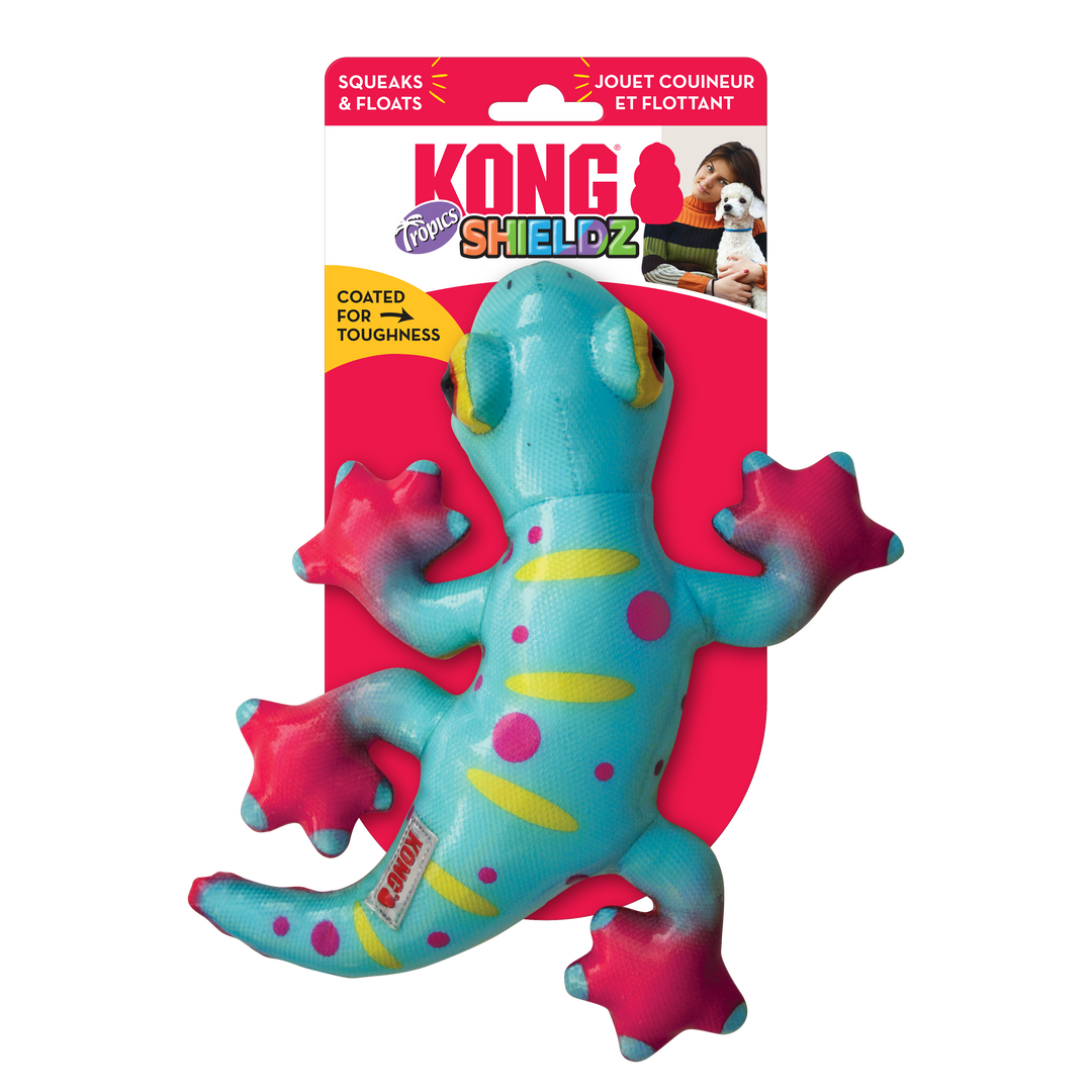 KONG Shieldz Tropics Dog Toy Gecko Md