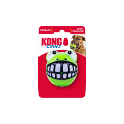 KONG Grinz Frog Dog Toy Green MD