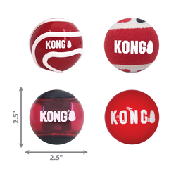 KONG Signature Ball Dog Toy Assorted 4 pk