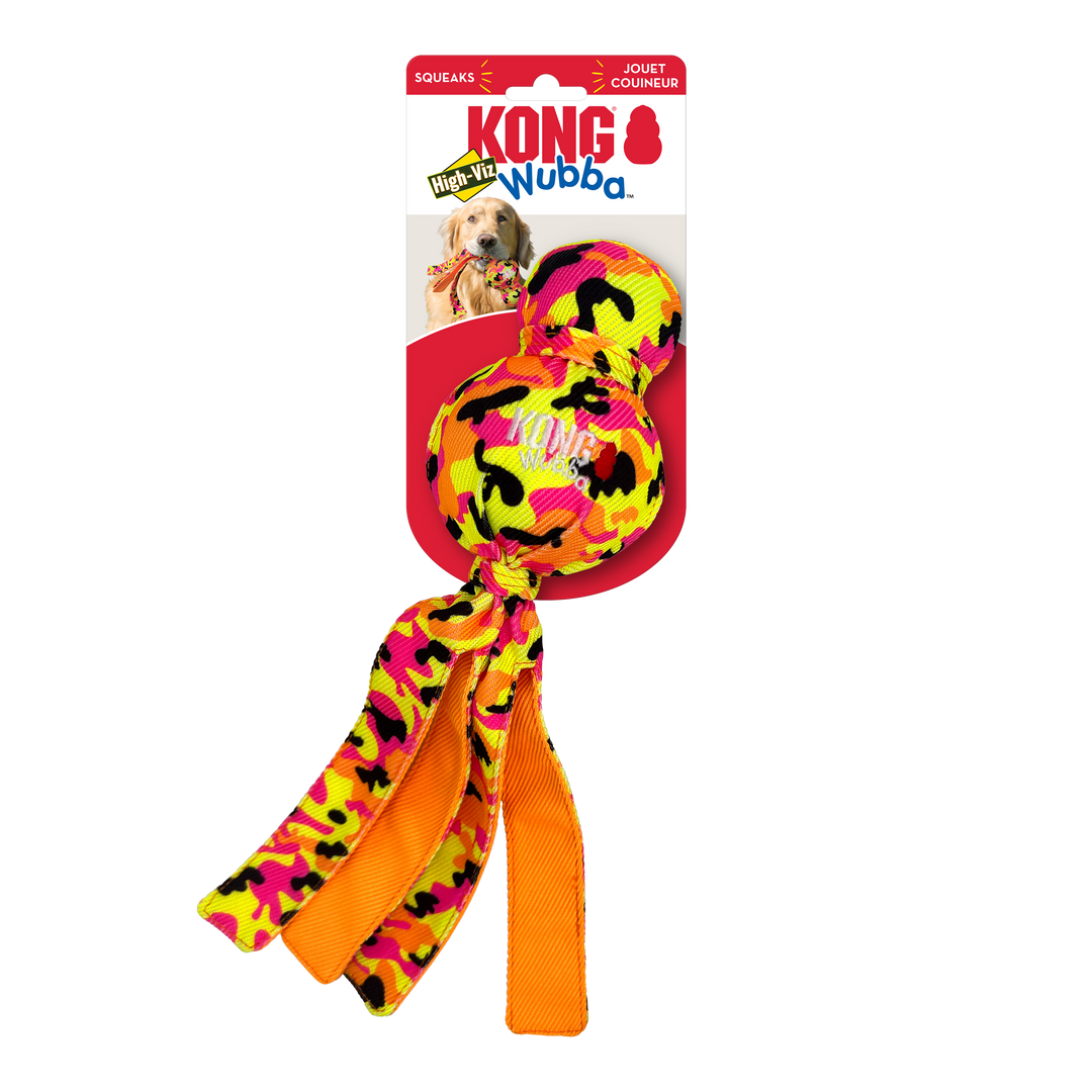 Kong Wubba Ballistic HighViz Dog Toy Large