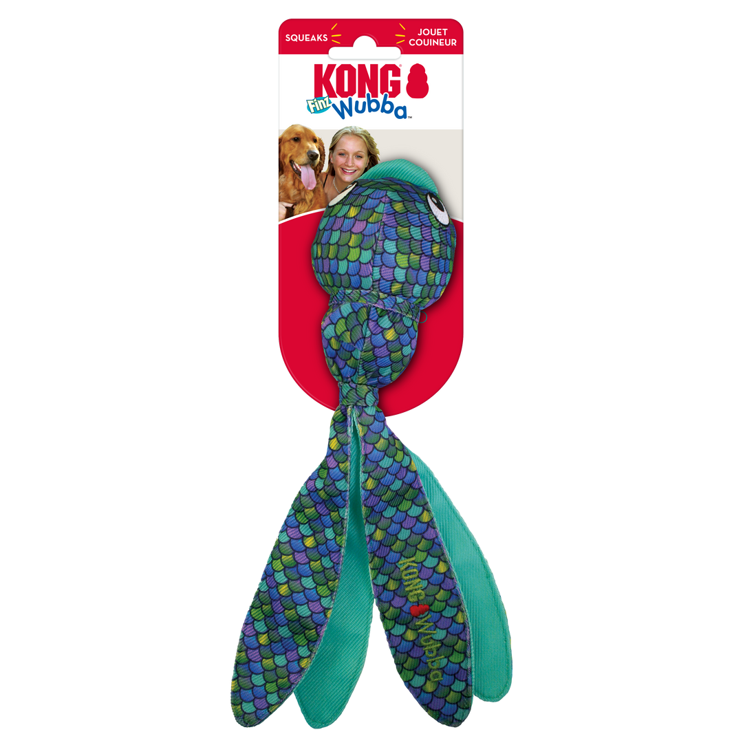Kong Wubba Finz Blue Small Dog Toy
