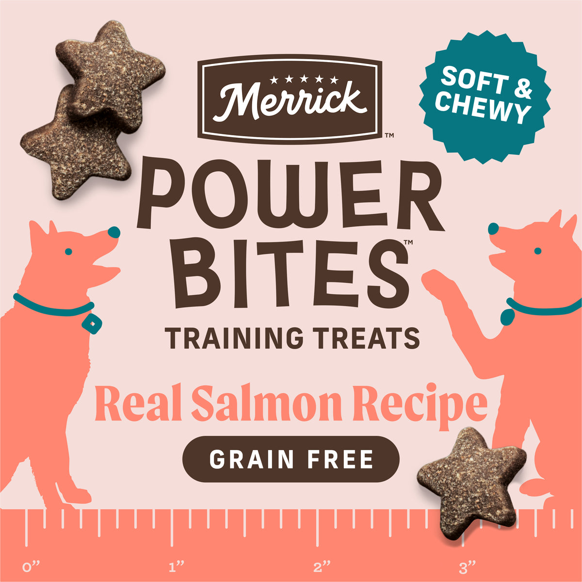 Merrick Power Bites Salmon Treats 6oz unpacked