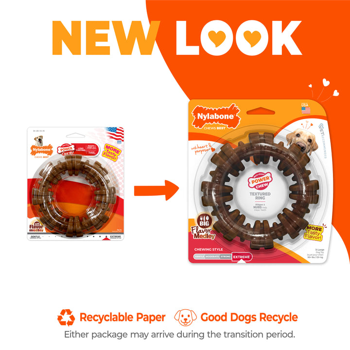 Nylabone Power Chew Textured Ring Dog Chew Toy Flavor Medley X-Large (1 Count)