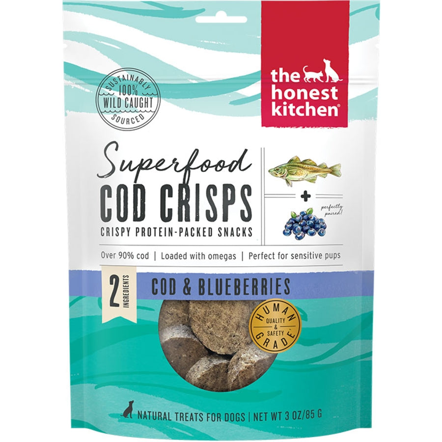 The Honest Kitchen Superfood Cod and Blueberry Crisps 3oz