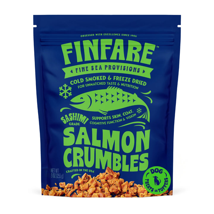 Finfare Dog Freeze Dried Crumbles Treat Topper Smoked Salmon 9oz
