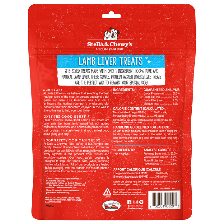 Single Ingredient Treats Lamb Liver - 3 oz