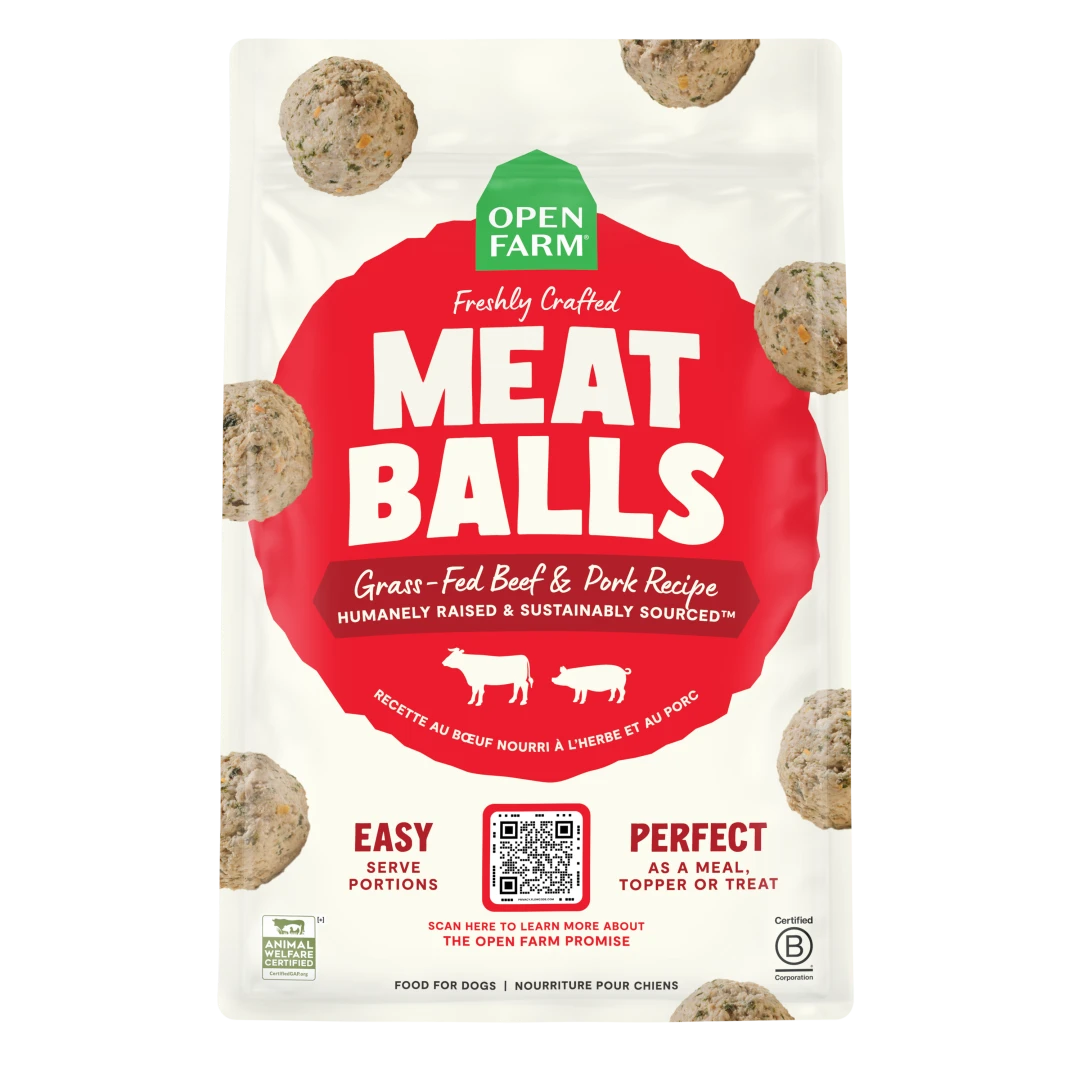 Open Farm Dog Frozen Meatballs Beef Pork 14 oz