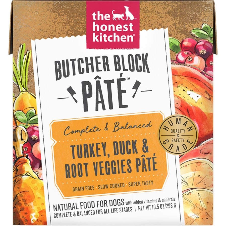 Honest Kitchen Dog Butcher Block Pate Turkey Duck Root Veg 10.5 oz
